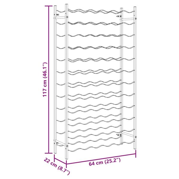 Стойка за вино за 72 бутилки, златиста, метална