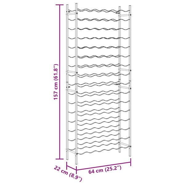Стойка за вино за 96 бутилки, бяла, метална