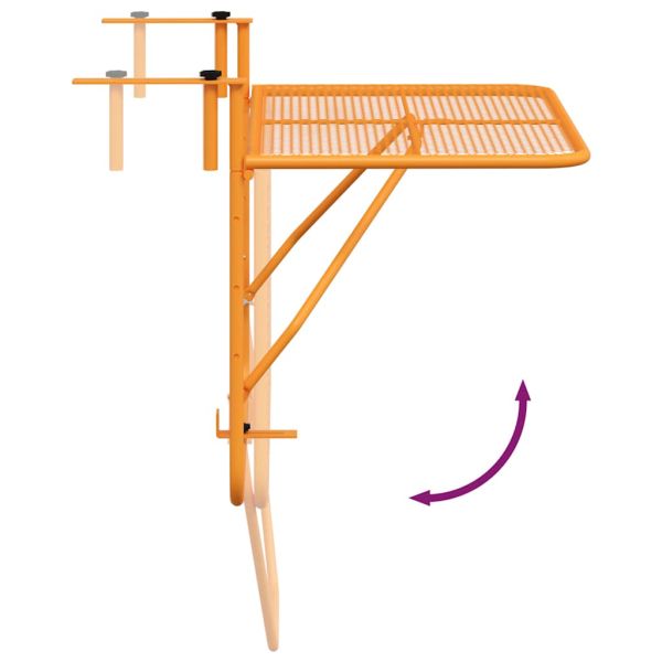 Балконска масичка, жълта, 60x40 см, стомана