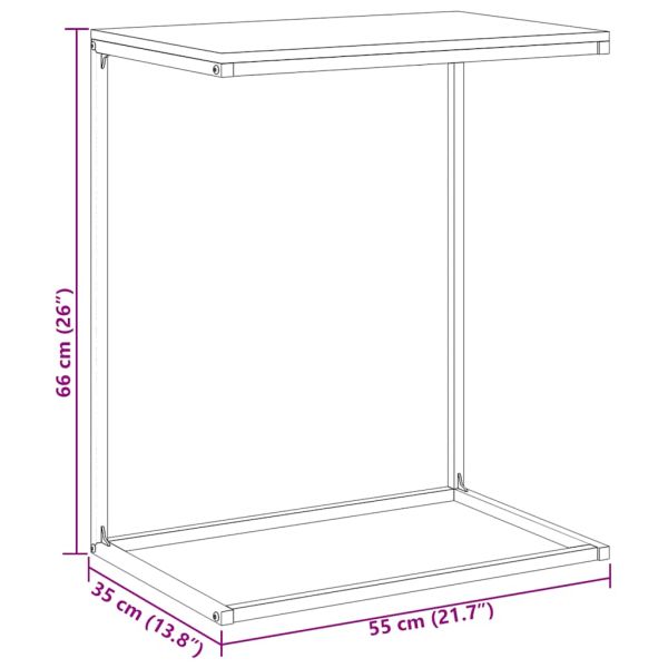 Странична маса, бяла, 55x35x66 см, инженерна дървесина