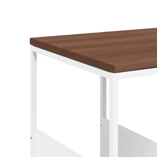 Странична маса, бяла, 55x36x59,5 см, инженерно дърво