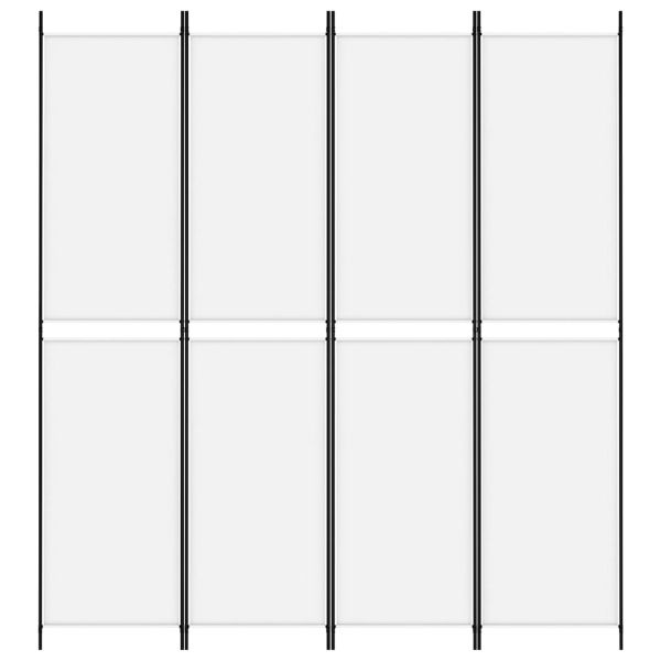 Параван за стая, 4 панела, бял, 200x220 см, текстил