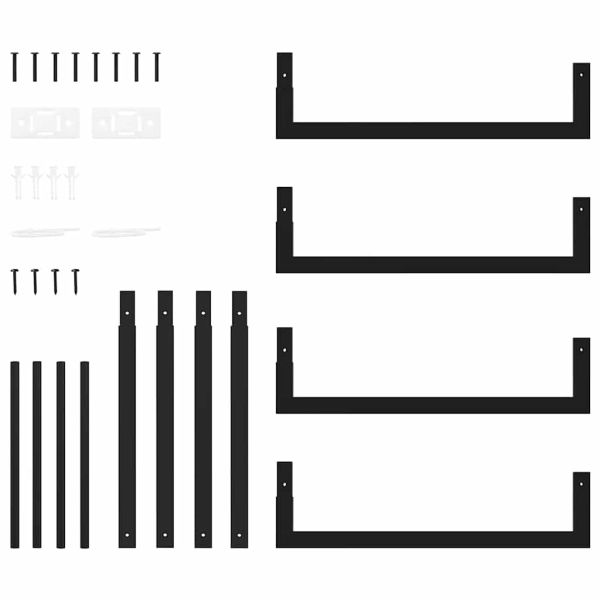 Стойка за дърва за огрев, черен мат, 50x28x56 см, стомана