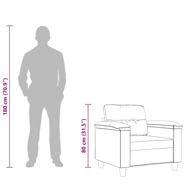 Кресло, кремави, 60 см, микрофибърен текстил