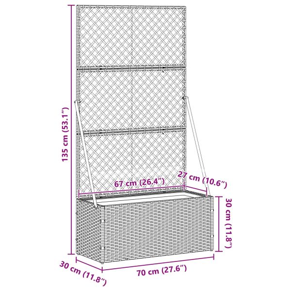 Градинска саксия Кафяво 70 x 30 x 135 cm Метал