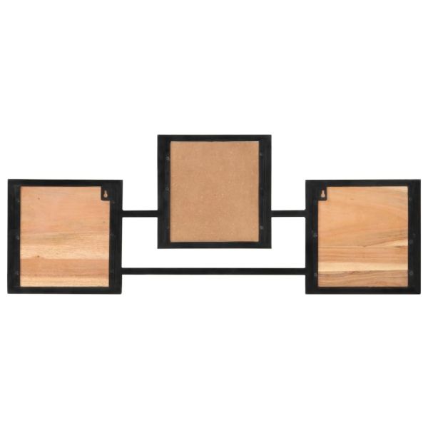 Стенна закачалка за дрехи 90x1x35 см масивна акация и желязо