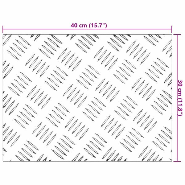 Стъпало Правоъгълна 4 pcs Сребрист 40 x 30 cm Алуминий