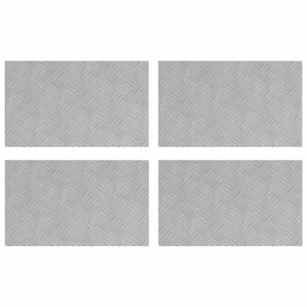 Стъпало Правоъгълна 4 pcs Сребрист 50 x 30 cm Алуминий