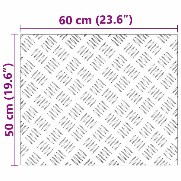 Стъпало Правоъгълна 2 pcs Сребрист 60 x 50 cm Алуминий