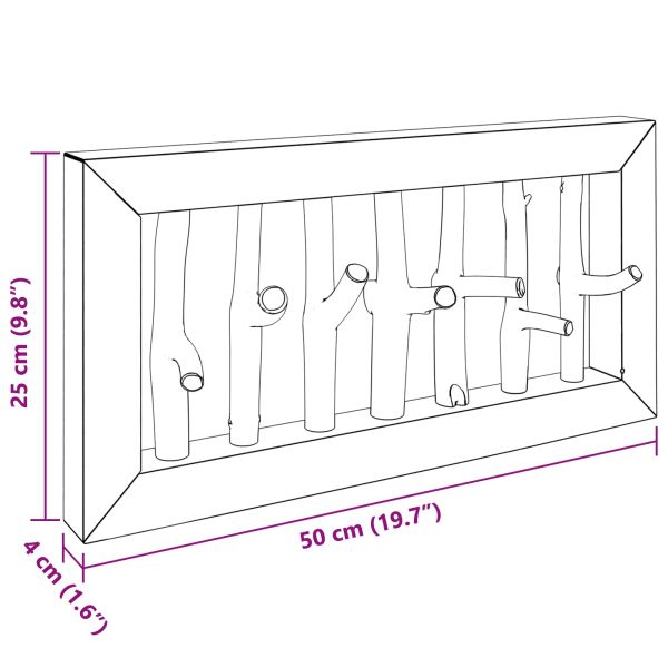 Закачалка Кафяво 50 x 11 x 25 см Масивно махагоново дърво