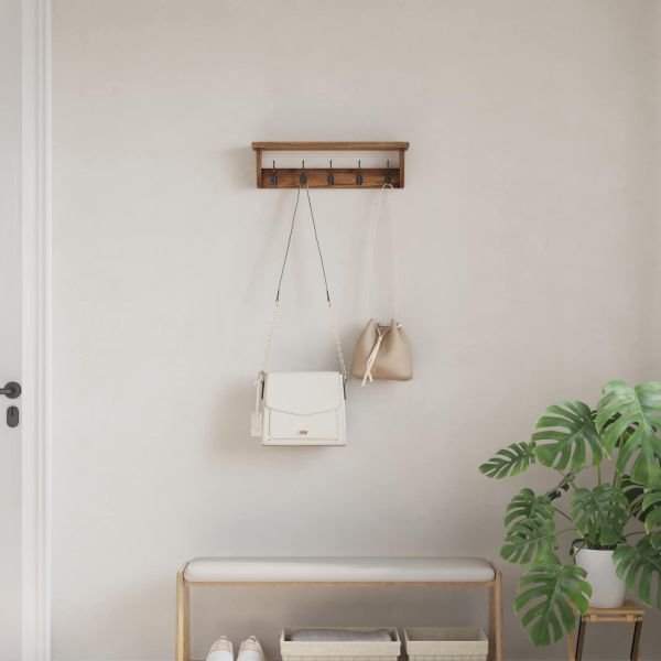 Закачалка Кафяво 50 x 10 x 14 см Масивно махагоново дърво