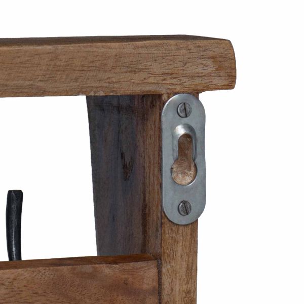 Закачалка Кафяво 50 x 10 x 14 см Масивно махагоново дърво