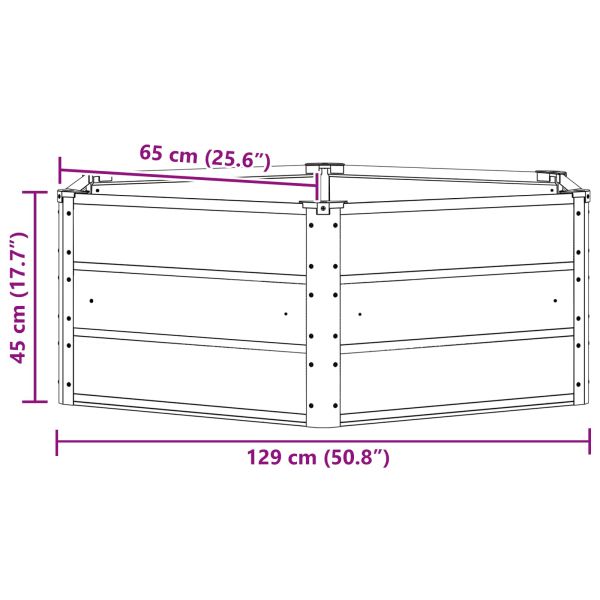 Кашпа Светлосиво 129 x 129 x 45 cm Стомана