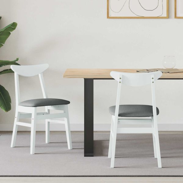 Обедени столове 2 pcs Бяло 42 х 47.5 х 81 см