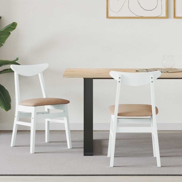 Обедени столове 2 pcs Бяло 42 х 47.5 х 81 см