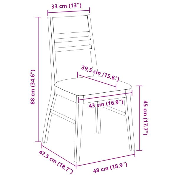 Обедени столове 2 pcs Светло кафяво 43 x 54 x 89 см