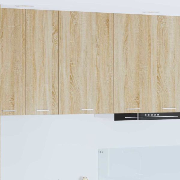 Висящ шкаф Сонома дъб и бяло 50 x 31 x 80 см Инженерно дърво