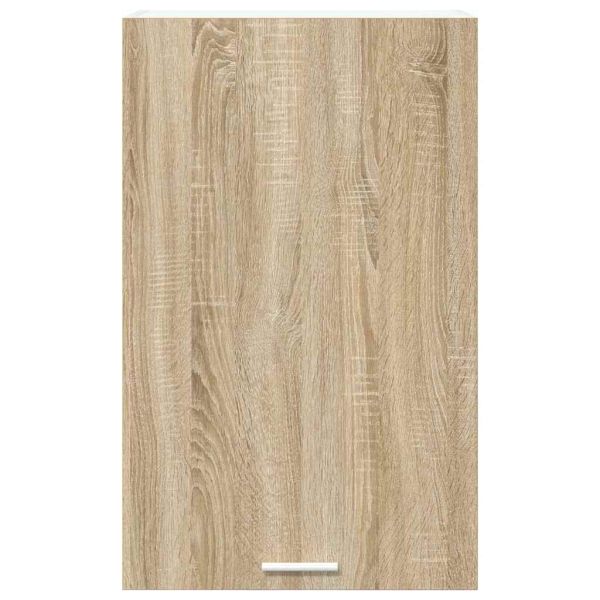 Висящ шкаф Сонома дъб и бяло 50 x 31 x 80 см Инженерно дърво