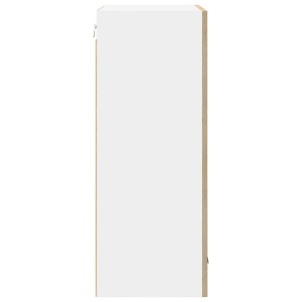 Висящ шкаф Сонома дъб и бяло 50 x 31 x 80 см Инженерно дърво