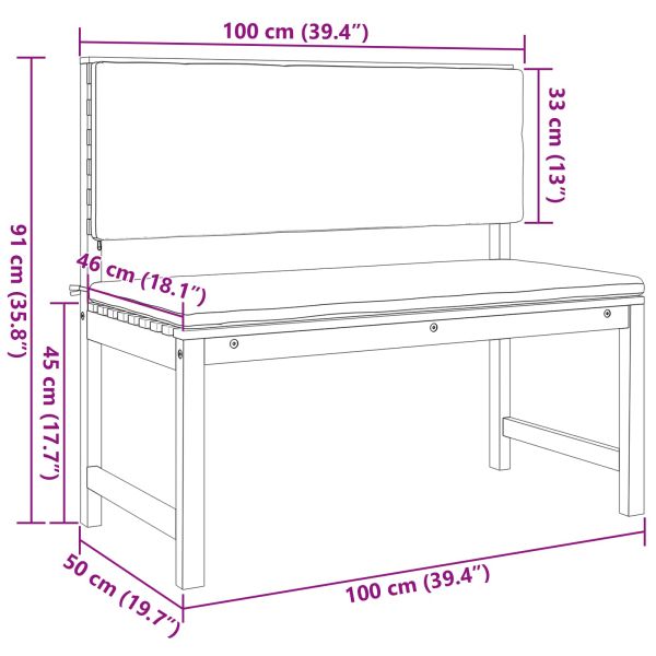 Градински стол с възглавница Кафяво 100 x 50 x 91 см