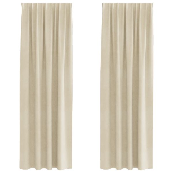 Затъмняващи завеси 2 pcs Крем 140 x 260 cm Кадифе
