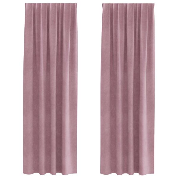 Затъмняващи завеси 2 pcs Тъмен розов 140 x 260 cm Кадифе