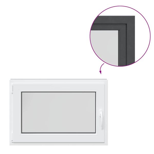 Прозорец за мазе "RISOR" 90x50 см Отварящо-отваряем DIN ляв антрацит