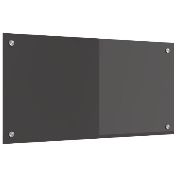 Кухненски заден панел Тъмносив 80 x 40 x 0,6 см закалено стъкло