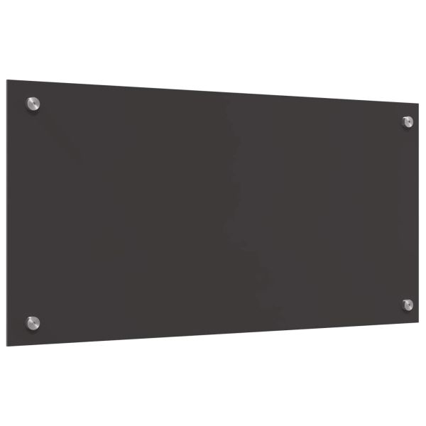 Кухненски заден панел Тъмносив 80 x 40 x 0,6 см закалено стъкло