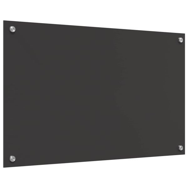 Кухненски заден панел Тъмносив 80 x 50 x 0,6 см закалено стъкло