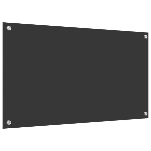 Кухненски заден панел Тъмносив 90 x 50 x 0,6 см закалено стъкло