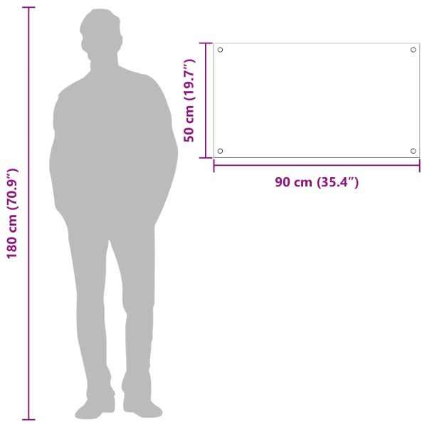Кухненски заден панел Тъмносив 90 x 50 x 0,6 см закалено стъкло
