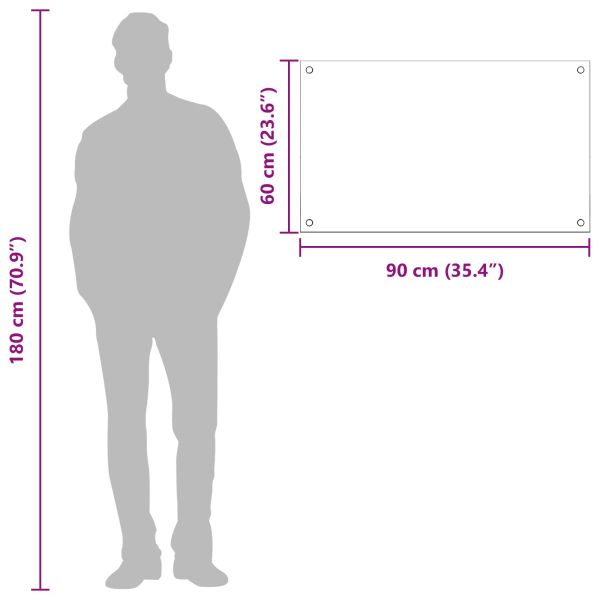 Кухненски заден панел Тъмносив 90 x 60 x 0,6 см закалено стъкло
