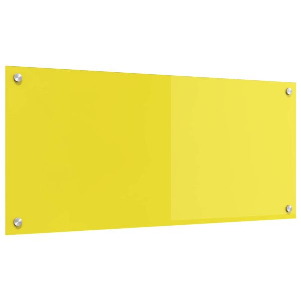 Кухненски заден панел Жълто 90 x 40 x 0,6 см закалено стъкло