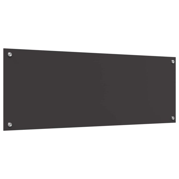 Кухненски заден панел Тъмен сив 110 x 40 cm закалено стъкло