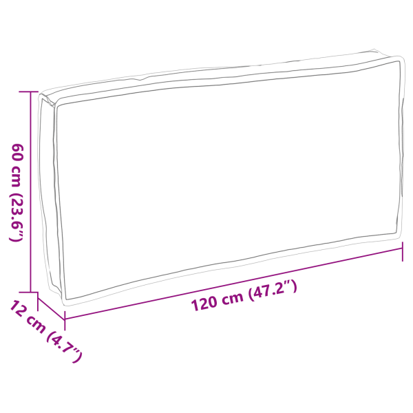Възглавница Сив 120 х 60 х 12 см Оксфордска тъкан