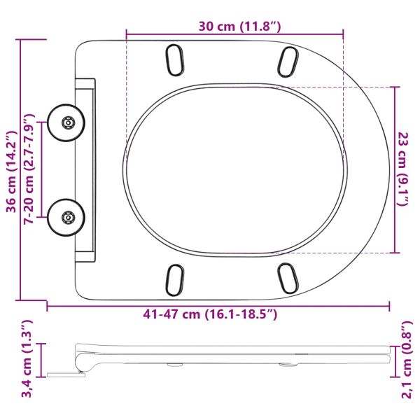 Тоалетна седалка Антрацит 47 x 36 x 3,4 см Дуропласт