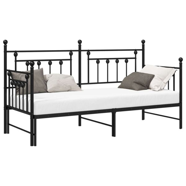 Рамка за легло за ден Черно 80 x 200 cm Стомана