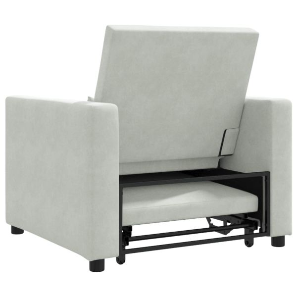 Разтегателен диван с единично легло Светлосиво 90 x 165 x 87 см