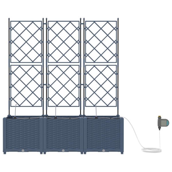 Градинска саксия 3 pcs Сив 120 x 120 x 142 см Стомана