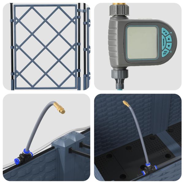 Градинска саксия 4 pcs Сив 120 x 120 x 142 см Стомана