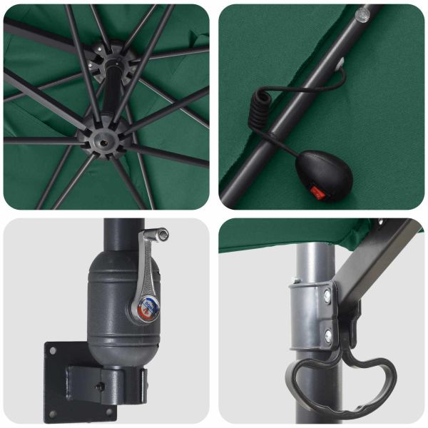 Градински парасол Зелен 248,5 x 247,5 x 160 см