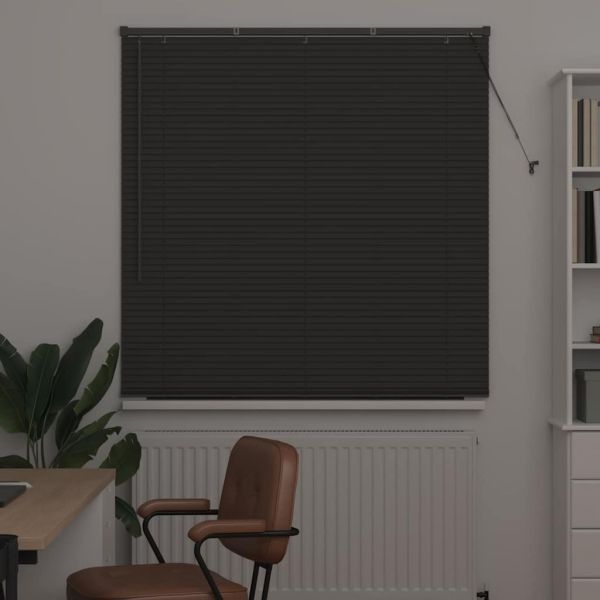 Вертикални щори С завеси Тъмен сив 175 x 135 см Алуминий