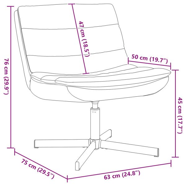 Въртящ се стол Кафяво 63 x 75 x 76 см Антично PU