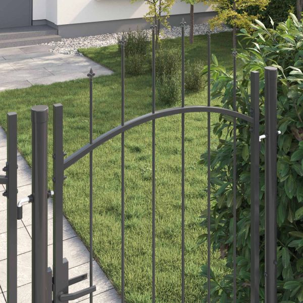 Градинска врата с заключване Сив 200 x 100 cm Стомана