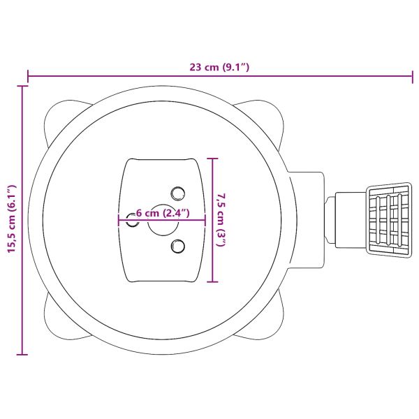 Основа за чадър Сребрист 23 x 14 x 6 см