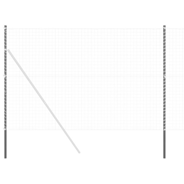 Стълб за ограда. 2 pcs Сив Прахово покритие стомана