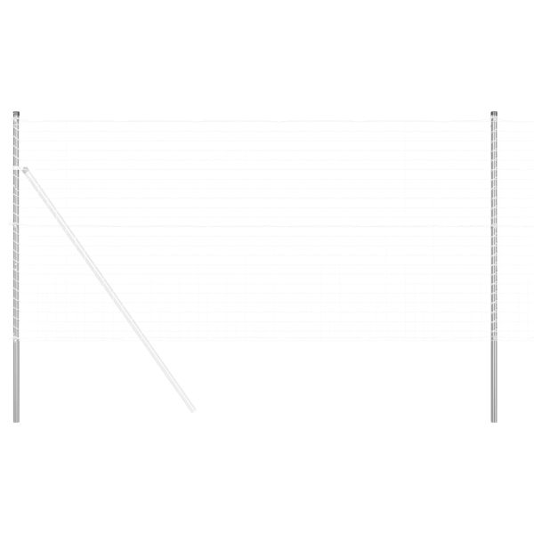 Стълб за ограда. 12 pcs Сребрист Прахово покритие стомана