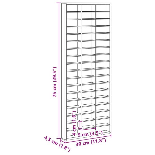 Стена дисплей кутия Бежово 30 x 4,5 x 75 см Инженерно дърво