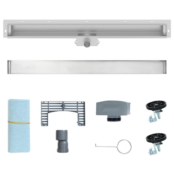 Стенен душов отвод Сребрист 90 cm Неръждаема стомана 304